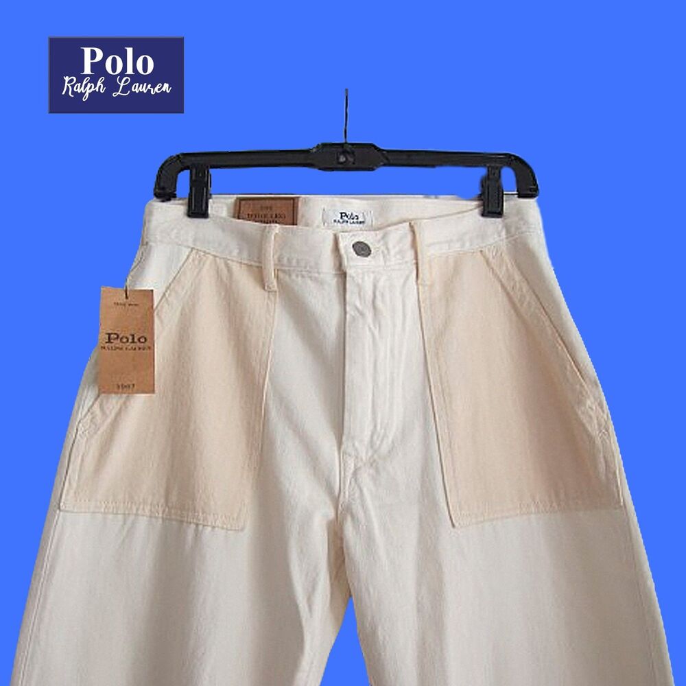 POLO Ralph Lauren NEW Big Pockets High Rise Crop Wide Leg Jean 28 - Picture 2 of 12